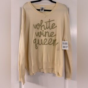 Queen of Sparkles Sweater - White Wine Queen NWT